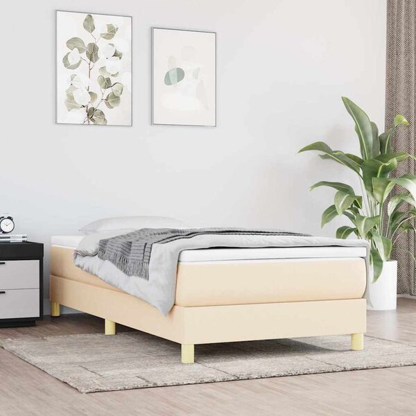 Rám postele s boxspringem krémově 80x200 cm textil 3120571