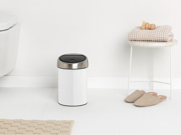 Bílý dotykový ocelový odpadkový koš 3 l Touch Bin – Brabantia