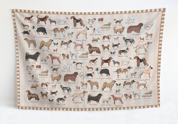 Pléd s příměsí bavlny Little Nice Things Dog Types, 170 x 240 cm
