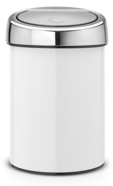 Bílý dotykový ocelový odpadkový koš 3 l Touch Bin – Brabantia