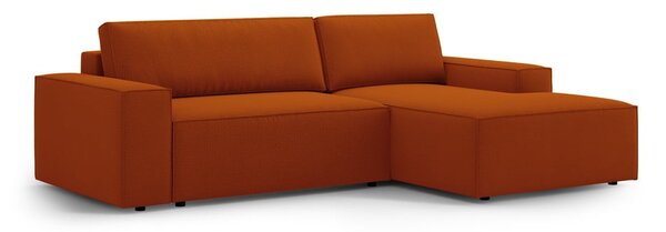 Rozkládací rohová pohovka v cihlové barvě (pravý roh) Jodie – Micadoni Home