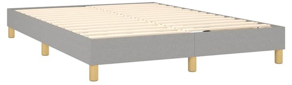 Box spring postel s matrací a LED světle šedá 140x190 cm textil 3133549