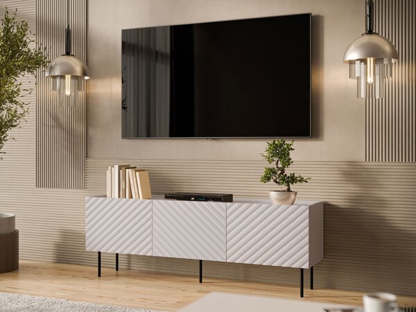 TV stolek/skříňka Gretzo 165 3D, Barva: bílá 5903211344862