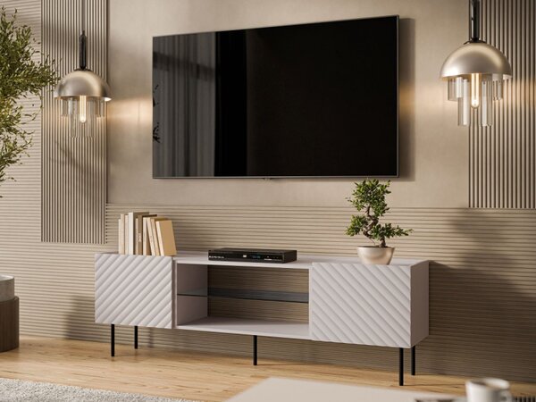 TV stolek/skříňka Gretzo 180 2D EF, Barva: bílá 5903211344893