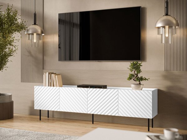 TV stolek/skříňka Gretzo 200 4D, Barva: bílá 5903211344923