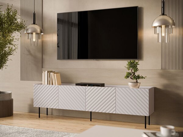 TV stolek/skříňka Gretzo 200 4D, Barva: bílá 5903211344923