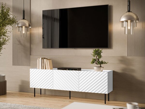TV stolek/skříňka Gretzo 165 3D, Barva: bílá 5903211344862