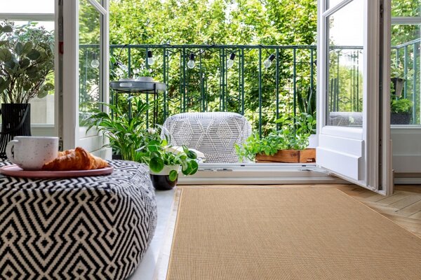 Balta Kusový koberec Sisal FLOORLUX 20580 natural / coffee Rozměr: 120x170 cm