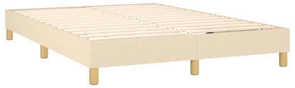 Box spring postel s matrací a LED krémová 140x190 cm textil 3134034