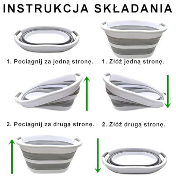 Koš na prádlo OVAL COMPACT šedý / bílý 25 l