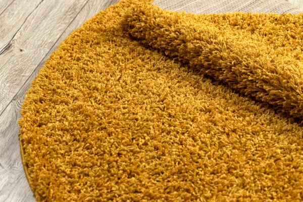Makro Abra Kulatý koberec jednobarevný SOFFI shaggy 5cm žlutý Rozměr: průměr 80 cm