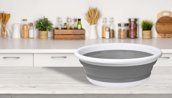 Koš na prádlo ELBA COMPACT 9 šedý / bílý 9 l