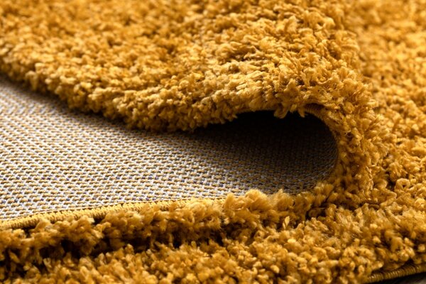 Makro Abra Kulatý koberec jednobarevný SOFFI shaggy 5cm žlutý Rozměr: průměr 80 cm