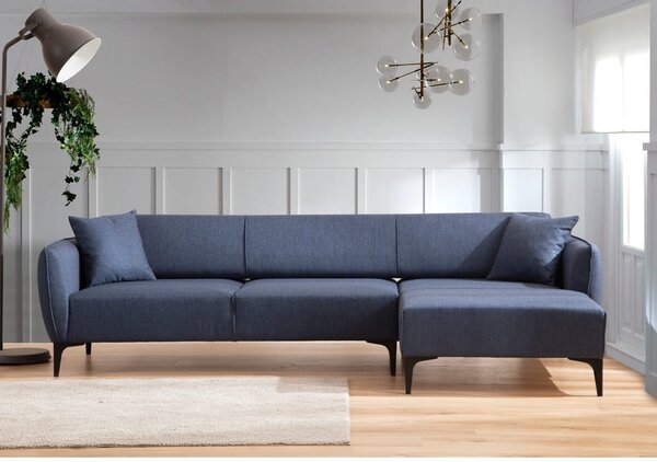 Modrá rohová pohovka Belissimo, pravý roh – Balcab Home