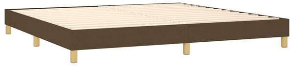 Box spring postel s matrací a LED tmavě hnědá 200x200 cm textil 3133904