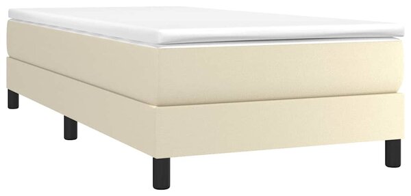 Rám postele s boxspringem krémový 90 x 190 cm umělá kůže 3120672