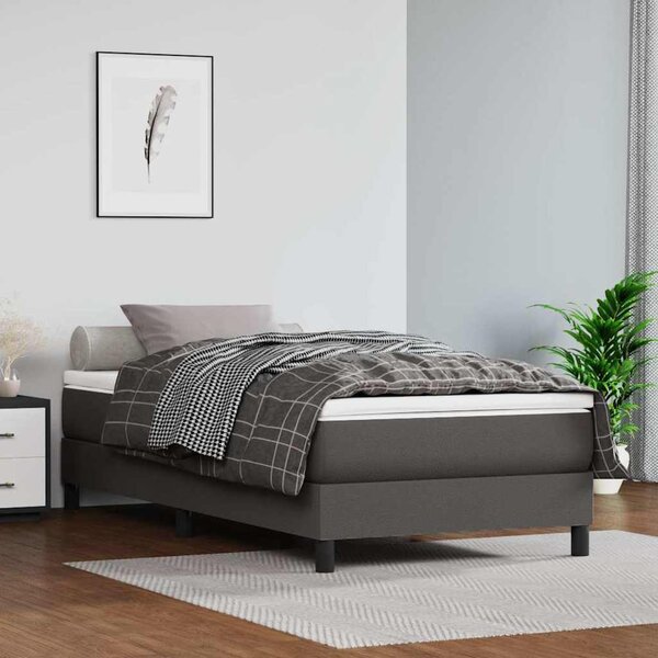 Rám postele s boxspringem šedý 80 x 200 cm umělá kůže 3120668