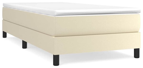 Rám postele s boxspringem krémový 90 x 190 cm umělá kůže 3120672