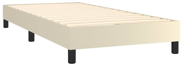 Rám postele s boxspringem krémový 90 x 190 cm umělá kůže 3120672