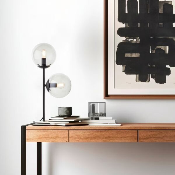 Brilliant 99218/93 Stolní lampa ARIOL kouřové sklo