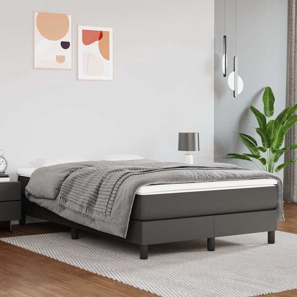 Rám postele s boxspringem šedý 120 x 200 cm umělá kůže 3120692