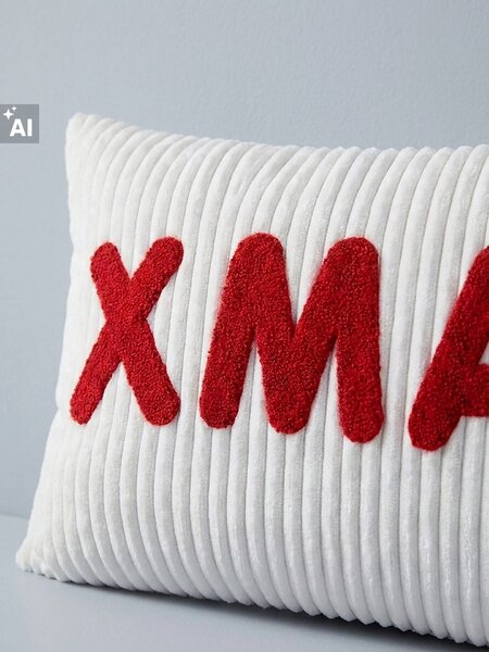 Sinsay - Vánoční dekorační polštář s výšivkou XMAS - vícebarevná