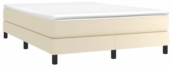 Rám postele s boxspringem krémová 140 x 190 cm umělá kůže 3120696