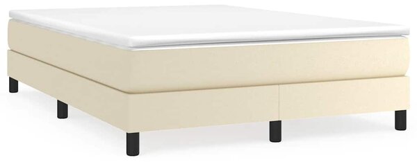 Rám postele s boxspringem krémová 140 x 190 cm umělá kůže 3120696