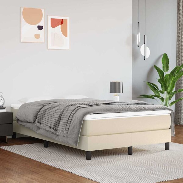 Rám postele s boxspringem krémový 120x200 cm umělá kůže 3120690