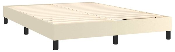Rám postele s boxspringem krémová 140 x 190 cm umělá kůže 3120696
