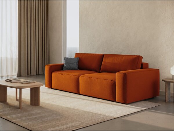 Rozkládací pohovka v cihlové barvě 247 cm Jodie – Micadoni Home