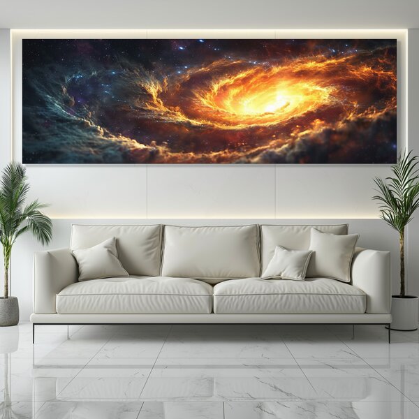 Obraz na plátně - Galaxie Noveul FeelHappy.cz Rozměr obrazu (Šířka x Výška): 150 x 50 cm