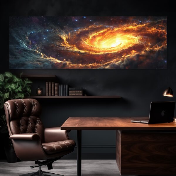 Obraz na plátně - Galaxie Noveul FeelHappy.cz Rozměr obrazu (Šířka x Výška): 150 x 50 cm