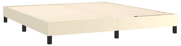Rám postele s boxspringem krémový 180x200 cm umělá kůže 3120714