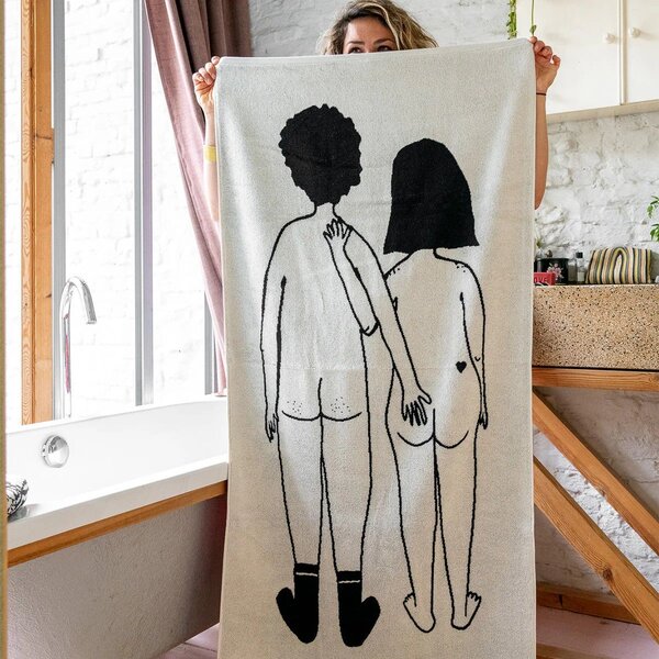 Bavlněná osuška Naked Couple 70 × 140 cm