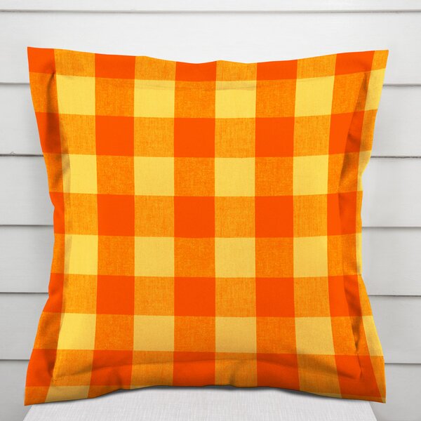 Biante Bavlněný povlak na polštář s lemem Olivia OL-003 Oranžovo-žlutá kostka velká 30 x 50 cm