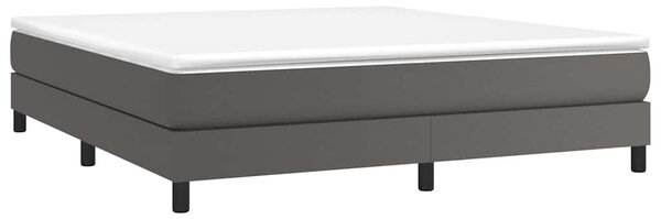 Rám postele s boxspringem šedá 160 x 200 cm umělá kůže 3120710