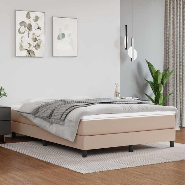 Rám postele s boxspringem cappuccino 140x190 cm umělá kůže 3120699