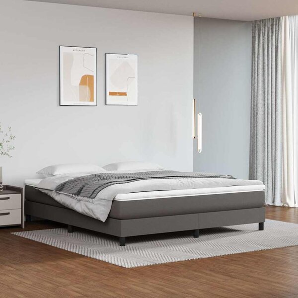 Rám postele s boxspringem šedá 160 x 200 cm umělá kůže 3120710