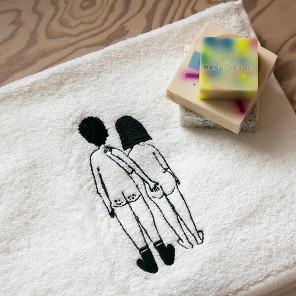 Ručník pro hosty Naked couple back – set 2 ks