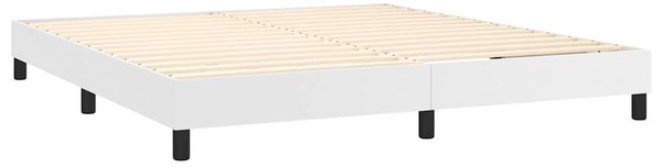 Box spring postel s matrací bílá 160x200 cm umělá kůže 3130668