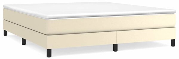 Rám postele s boxspringem krémový 180x200 cm umělá kůže 3120714