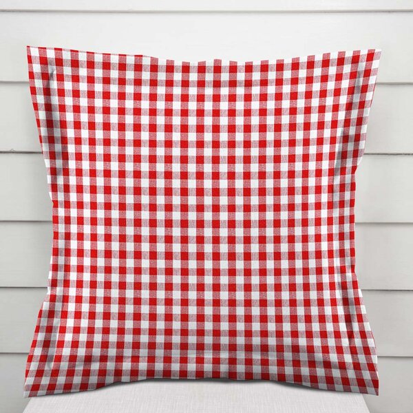 Biante Bavlněný povlak na polštář s lemem Olivia OL-008 Červeno-bílá kostka malá 30 x 50 cm