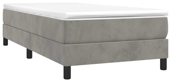 Rám postele s boxspringem světle šedá 90 x 190 cm samet 3120742