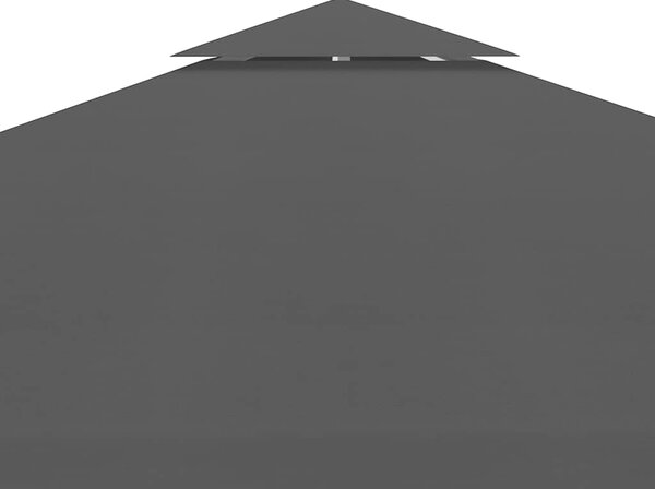 Dvojitá střecha na altán 310 g/m² 3 x 3 m černá 312072