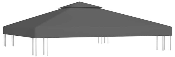 Dvojitá střecha na altán 310 g/m² 3 x 3 m černá 312072