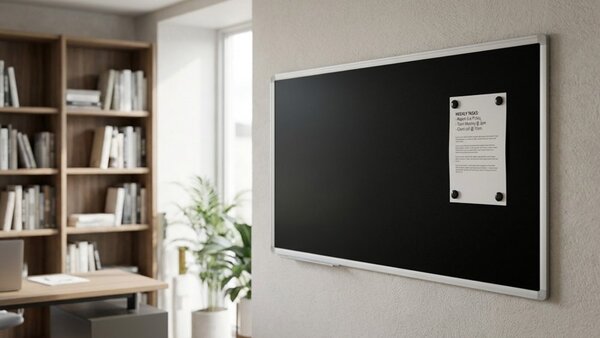 Magnetická křídová tabule 120 × 60 cm černá, rám Premium EXPO, BKB126EX