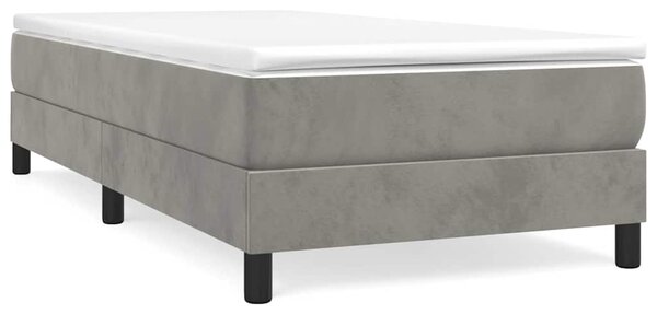Rám postele s boxspringem světle šedá 90 x 190 cm samet 3120742