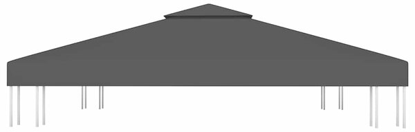 Dvojitá střecha na altán 310 g/m² 3 x 3 m černá 312072