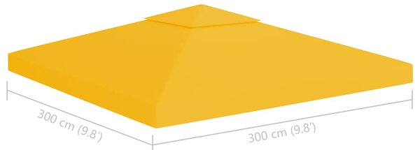Dvojitá střecha na altán 310 g/m² 3 x 3 m žlutá 312073